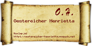 Oestereicher Henrietta névjegykártya