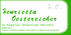 henrietta oestereicher business card